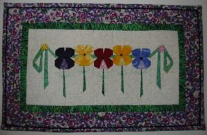 Spring Pansies Miniature Quilt