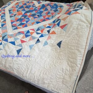 Corner quilted feather spray